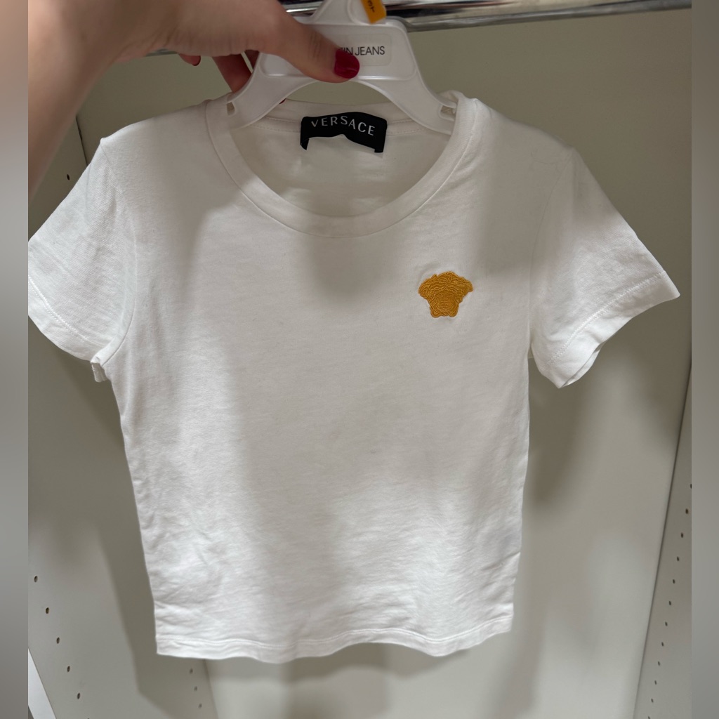 Versace Shirt For Boys. Size Is 4y And The Color Is White With Good Logo.